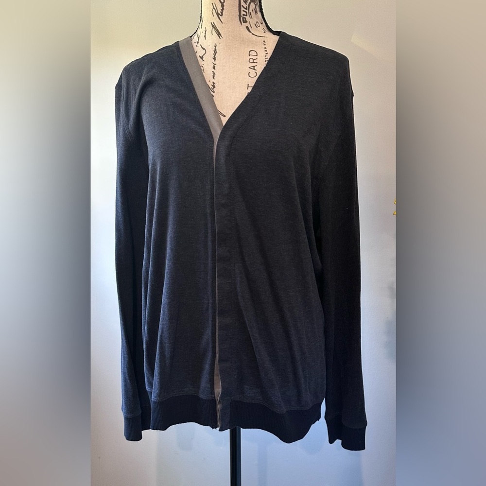 Hugo Boss Luxury Streetwear Cardigan - Gray - Size L - 100% Cotton